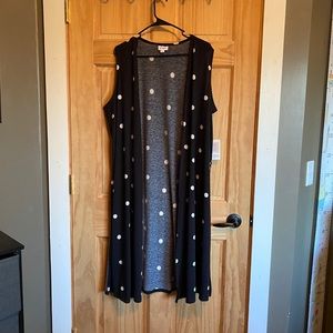 Lularoe black and white polka dot joy vest